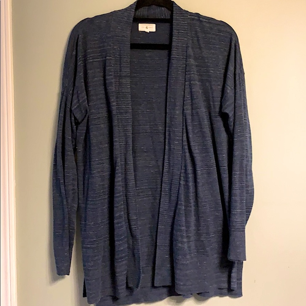 Lou & Gray Blue Open Front Cardigan
